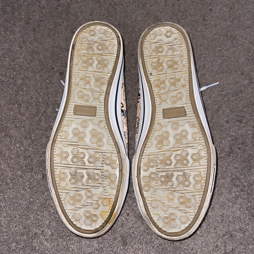Bobs From Skechers Memory Foam Size 8 Cats Print Slip On Pink Sneakers - Picture 7 of 7